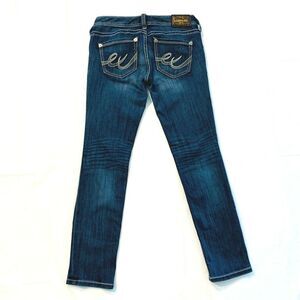 Express Jeans Womens 2 Short Stella Skinny‎ Low Rise Stretch Embroidered 28x28